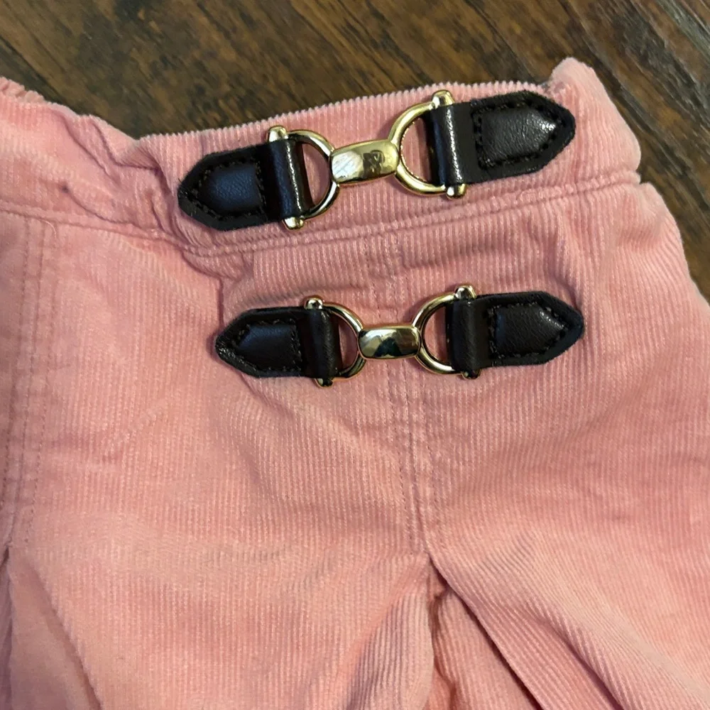Gymboree Girls Pink Corduroy Pleated Mini Skirt with shorts size 5T